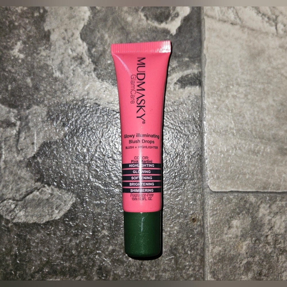 Mudmasky Glowy Illuminating Blush Drops - Pink Martini 0.5fl Oz BNIB